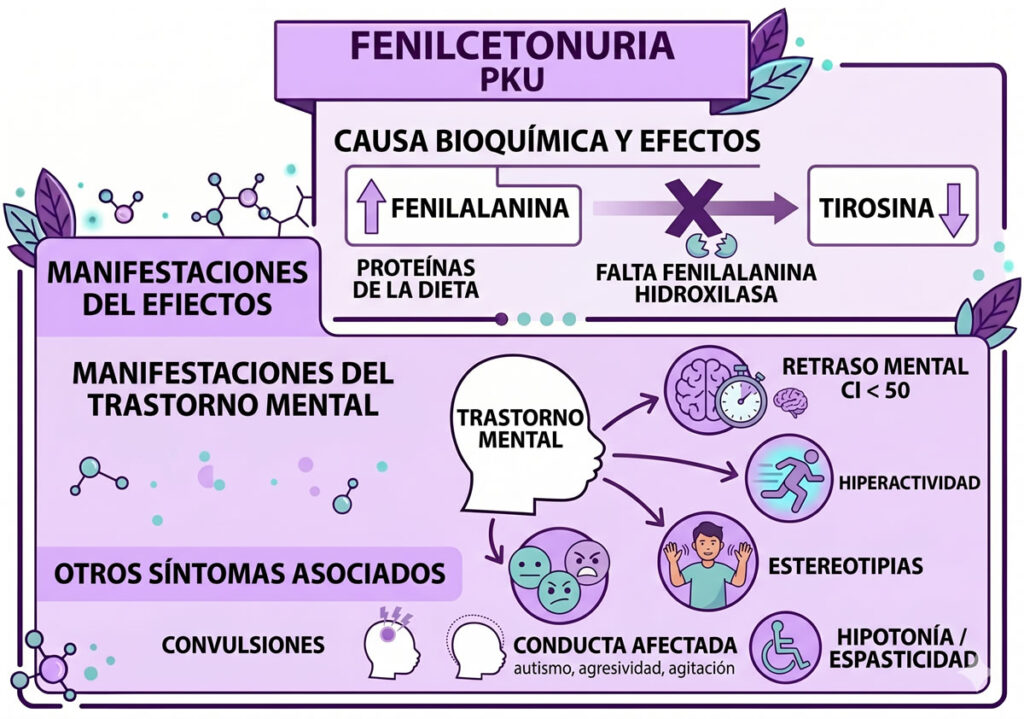 La fenilcetonuria (PKU) es un trastorno genético